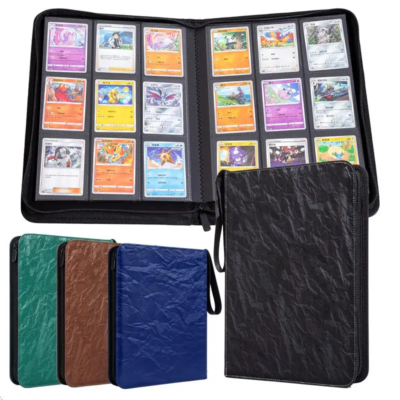 Sports Card Holder 9 Pockets Premium Zip Trading Card Case Collector's Card Holder Can Be Used To Collect Organise Game Cards