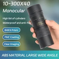 10-300x40 Zoom Telescope HD 4K Portable Strong Binoculars Long Range Professional Monocular -Prisms For Hunting Camping