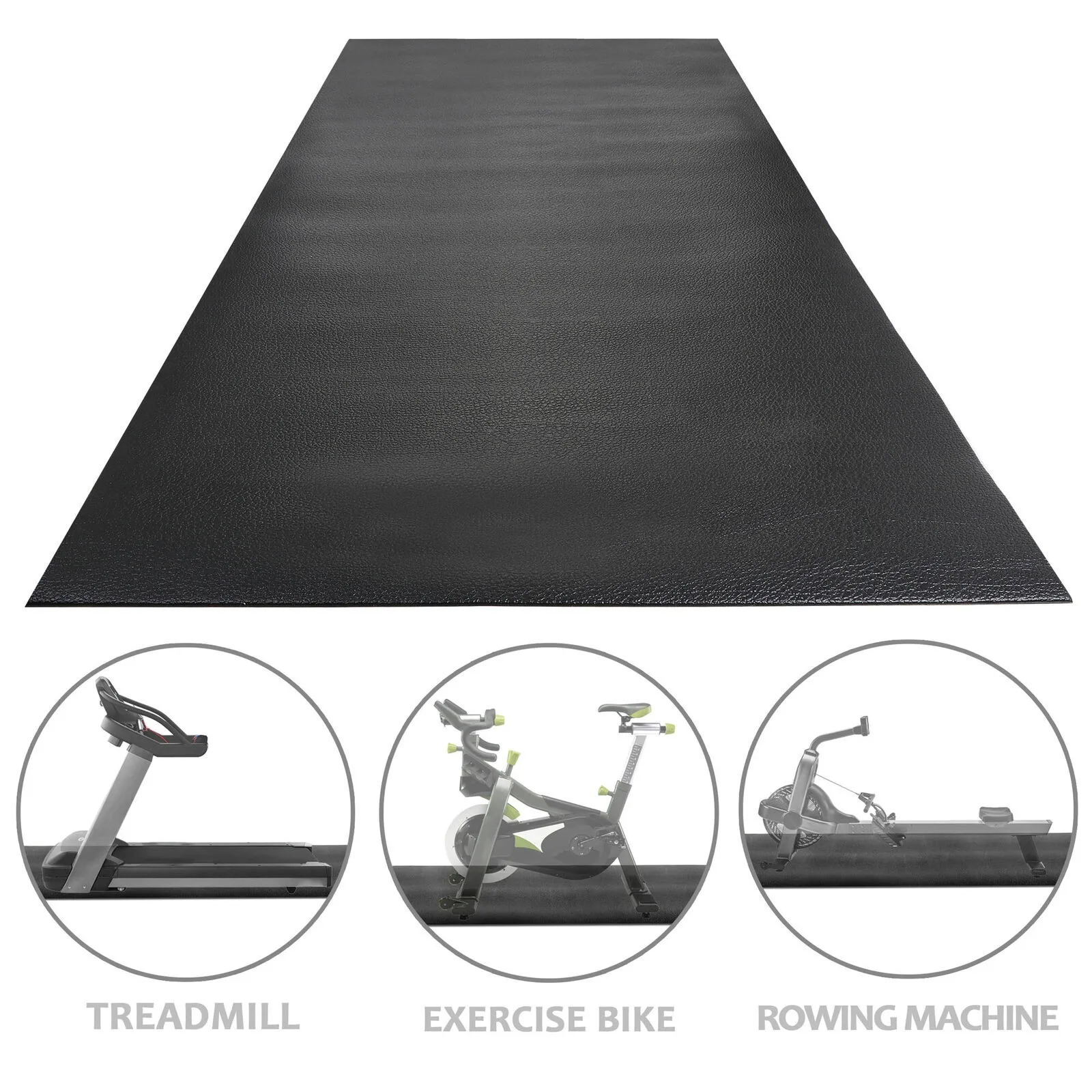 

US 96'' x 38''Exercise Equipment High Density Treadmill Mat Gym Bike Black