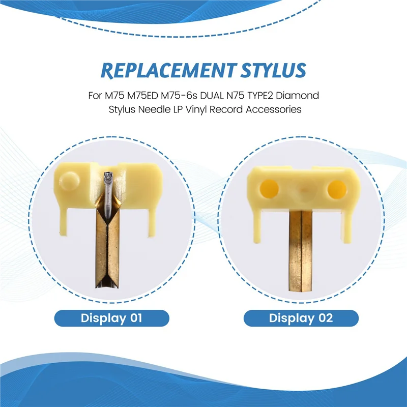ABMF-4X para Shure M75 M75ED M75-6S DUAL N75 TYPE2 aguja de diamante LP accesorios de grabación de vinilo