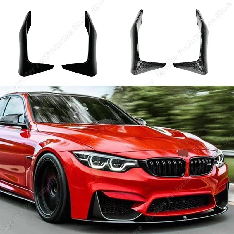 For BMW F80 M3 F82 F83 M4 2014-2020 Car Front Bumper Side Air Vent Splitter Lip Canard Diffuser Trim Intake Frame Spoiler Cover