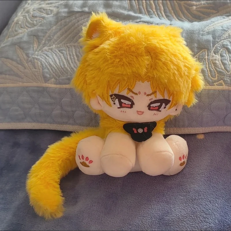 

15cm Anime Attributes Brando Kawaii Cosplay Soft Cotton Doll Body With Ears Tail Cartoon Sitting Posture Toy Figures Fans Gifts
