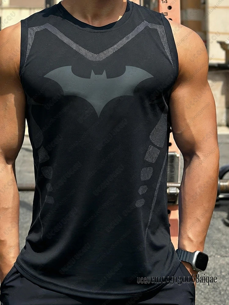 Camiseta sin mangas de la serie DC Comic Batman para hombre, chaleco sin mangas para hombre, camisetas ajustadas a la moda para culturismo, ropa para hombre