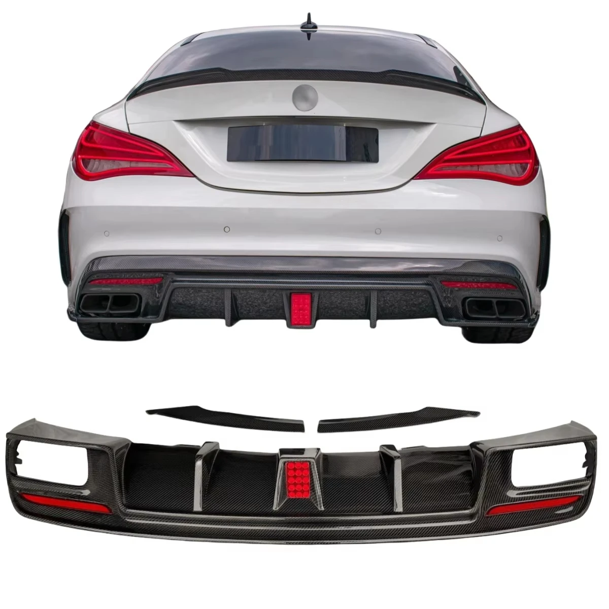 

Carbon Fiber Rear Bumper Diffuser for Mercedes Benz W117 CLA CLA200 CLA45 2016-2019