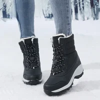 Snow Boots Women Platform Boots Non-slip Women Winter Shoes Fur Warm Ankle Boots for Women Wedges Waterproof Thigh High Boots - Image 2