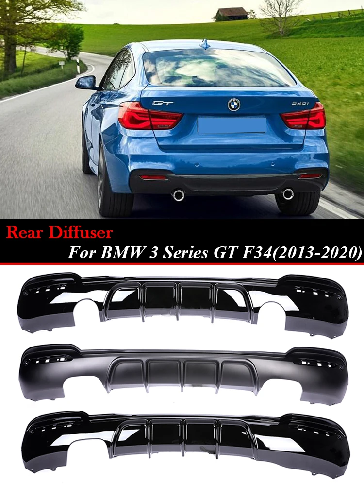 M-Performance Carbon Fiber M3 M Tech Back Lip Diffuser Bumper Splitter Rear Diffusor  For BMW 3 Series GT F34 2013-2020 Turning