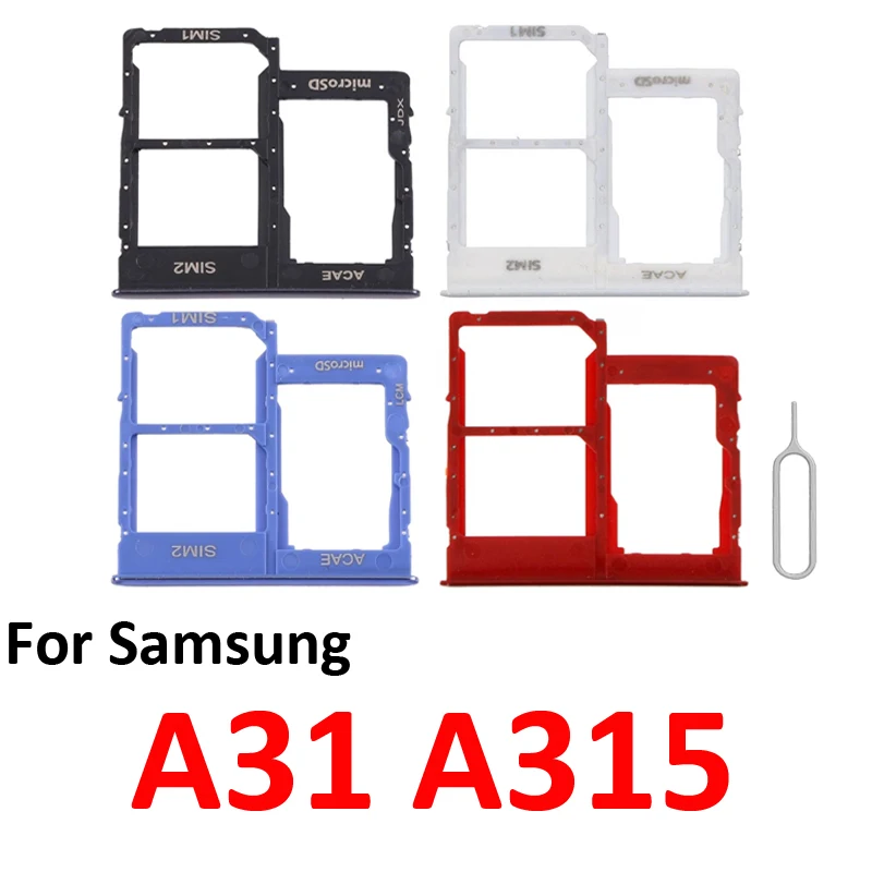 For Samsung Galaxy A31 4G A315 A315F A315G A315N Phone SIM Tray Micro SD Chip Card Slot Drawer Holder Pocket Parts Black