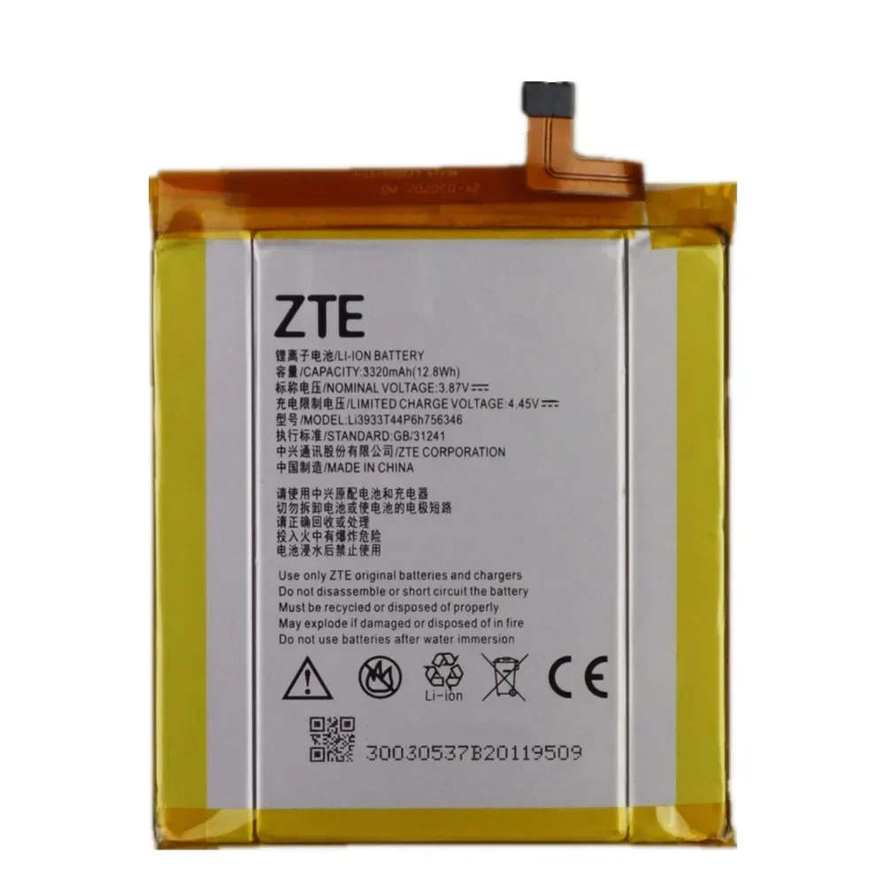 2024 Years New 100% Original Battery For ZTE Axon 7 7S 5.5inch A2017 LI3931T44P8h756346 3140mAh Smartphone Battery Batteries