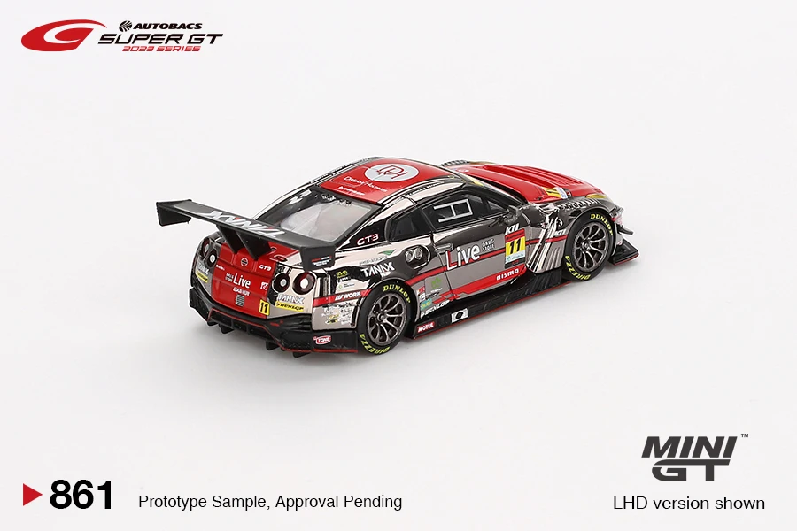 MINIGT 1/64 Honda NSX-GT Type S GT500 #16 MGT00848-BL Car Alloy Motor Vehicle Diecast Metal Model Kids Xmas Gift Toys for Boys