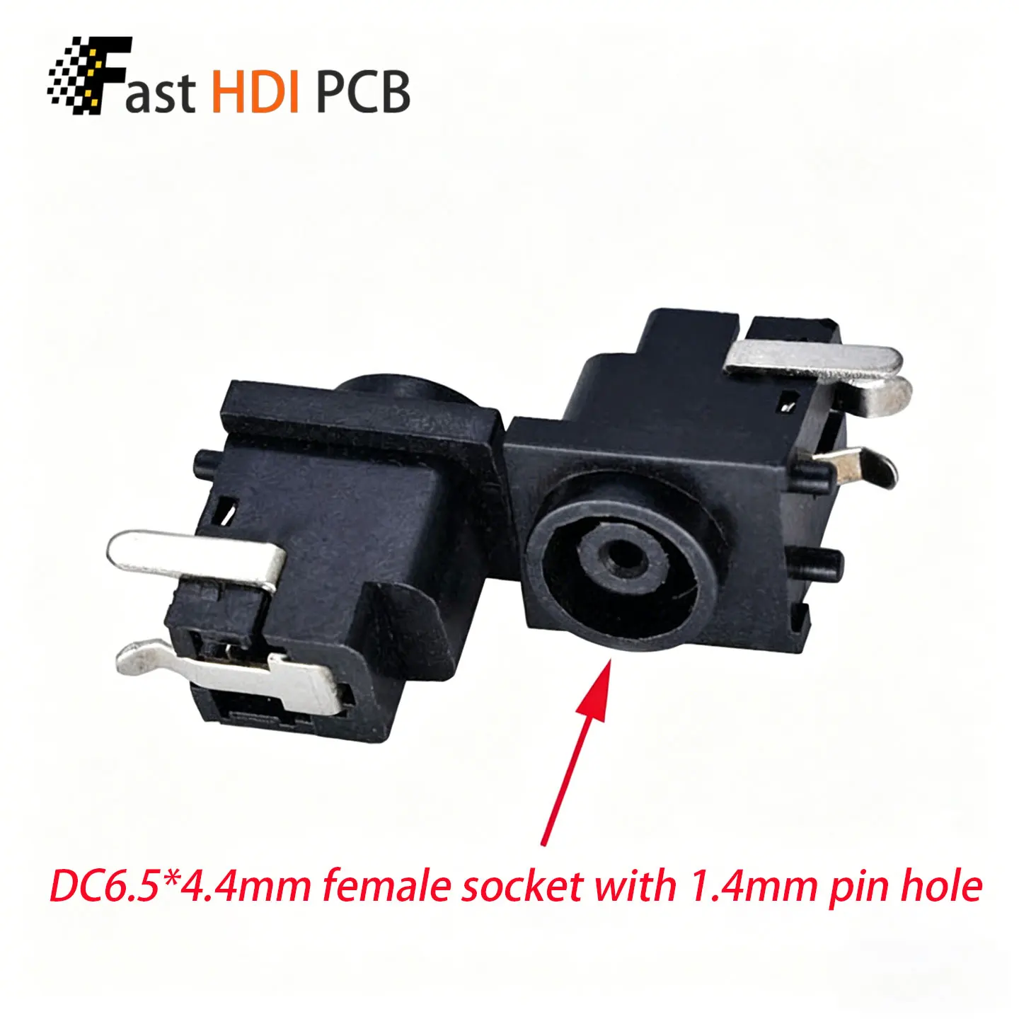 DC 6.5x4.4mm Power Jack Female Socket 3 Pin Right Angle Bent Pin DC Charging Connector for Laptop Monitor Power Adapter