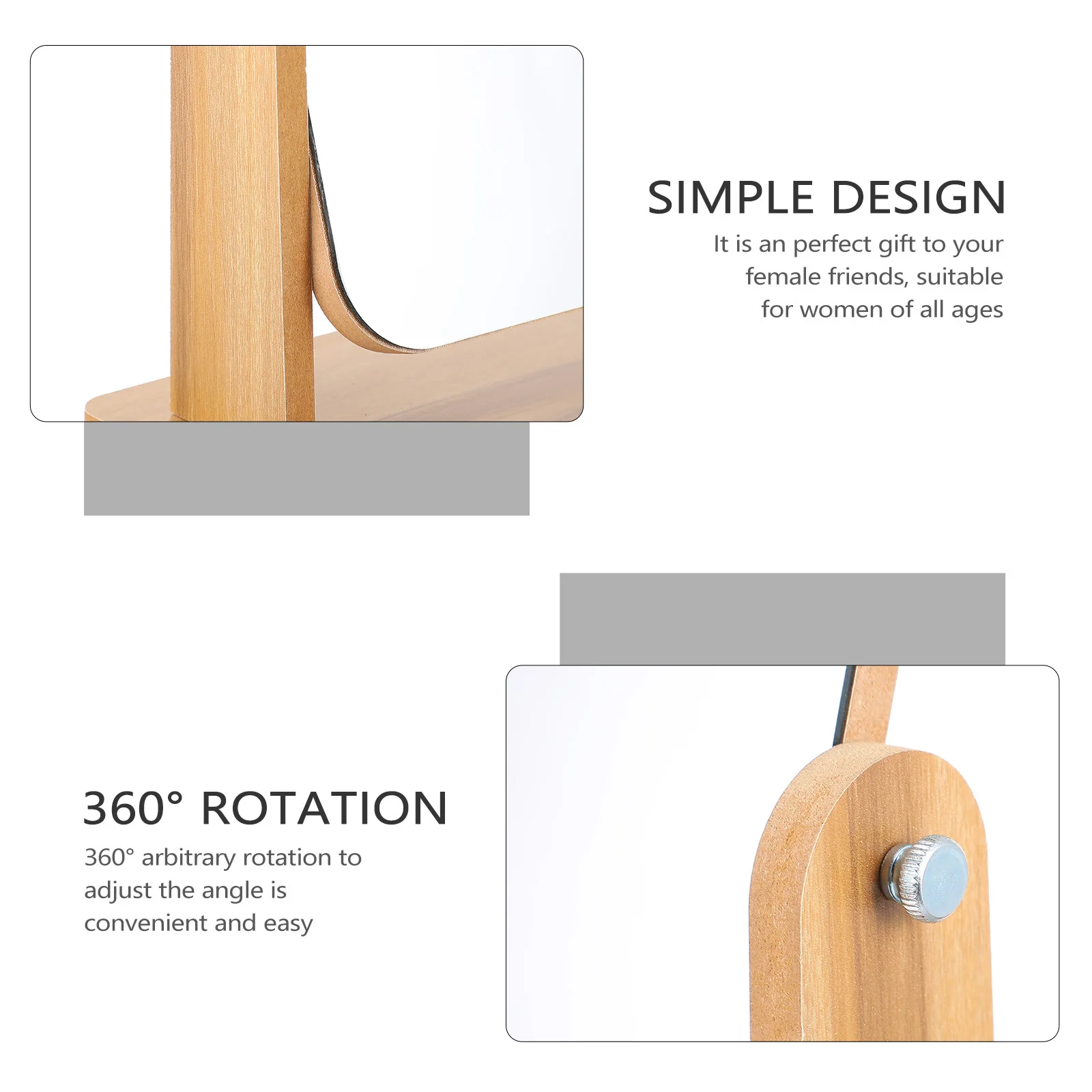 1 قطعة مرآة سطح المكتب تصميم أنيق حياة طويلة صالون تجميل المنزل هدية للفتيات السيدات عيد الميلاد عيد ميلاد مرآة ماكياج