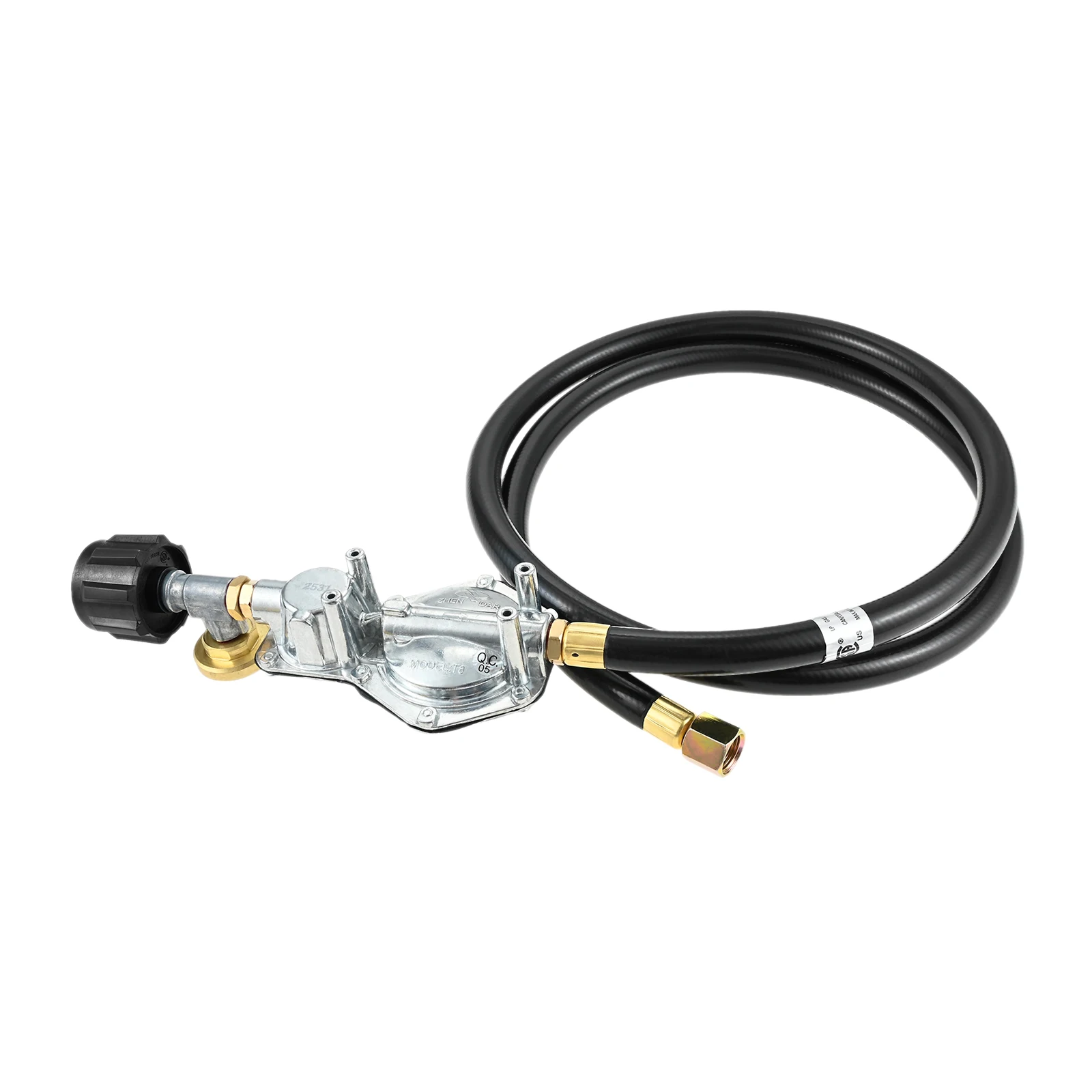 2-Stage Propane Regulator with 5ft Hose & Pressure Gauge QCC1/Type1 Tank Connection 3/8