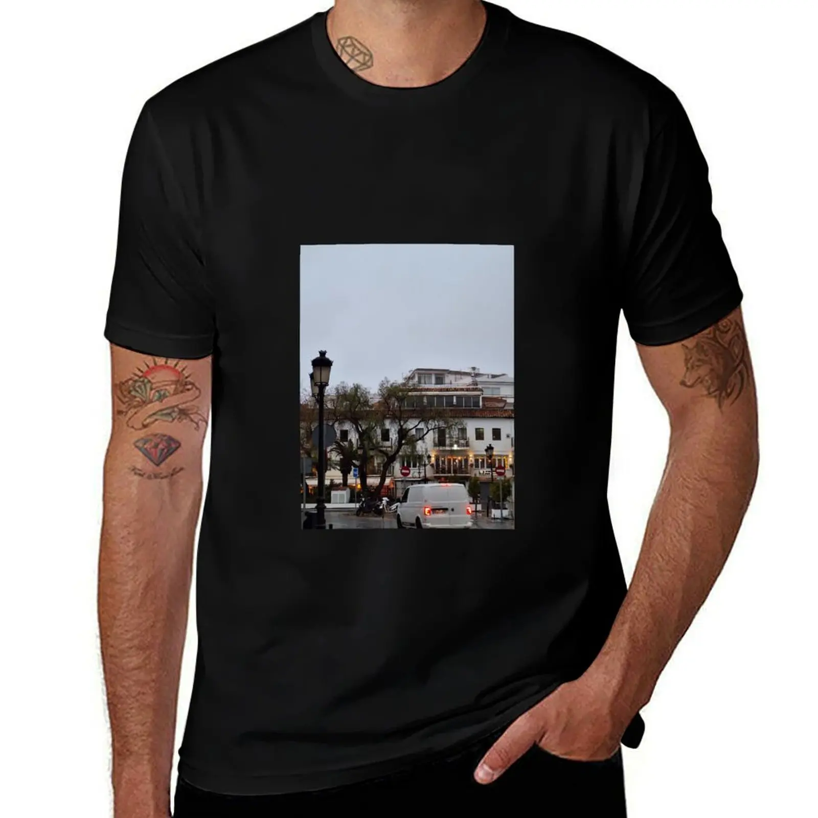 

Urban landscape photography decoration, painting, totebag T-Shirt Man t-shirt summer clothes outfits for men