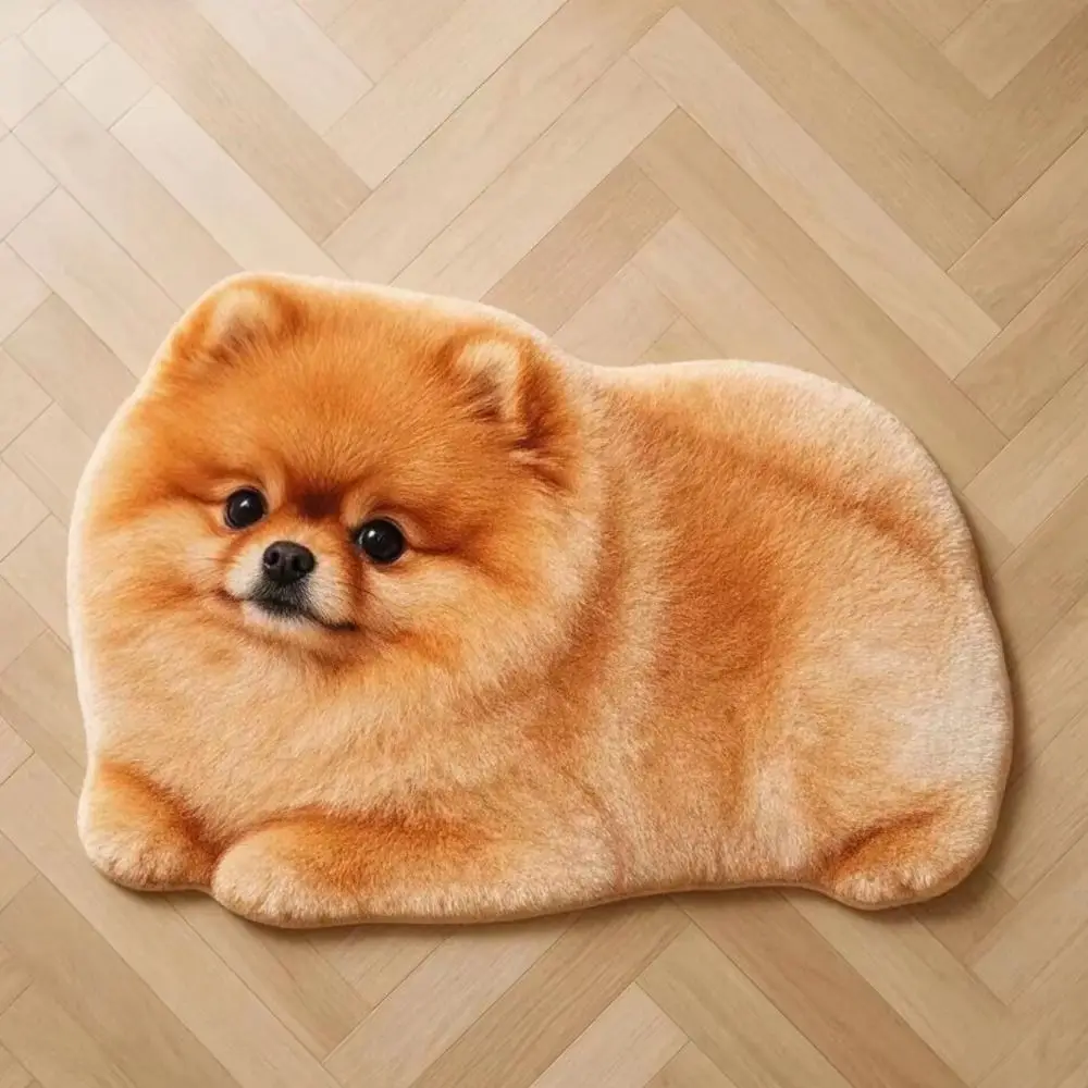 Diatomaceous Earth Realistic Pomeranian Floor Mat Water-absorbing Washable Bathroom Carpet 40×60CM 50×80CM Non-slip