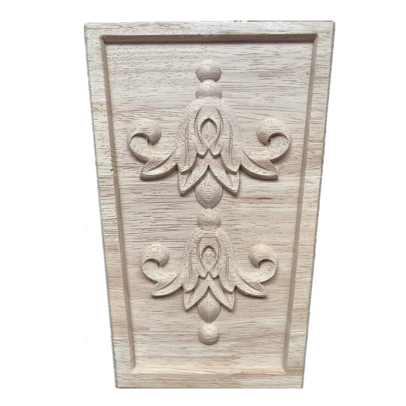 

1PC 25cm Wood Carved Corner Onlay Applique Frame Door Decorate Wall Doors Furniture Decorative Figurines Wooden Miniatures