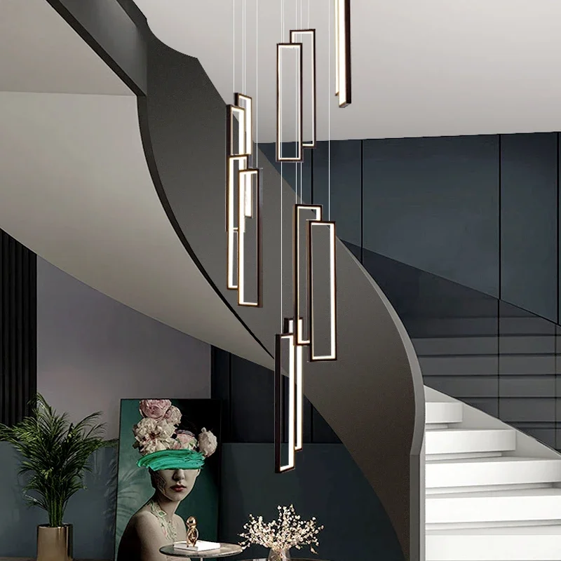 مصباح معلق مستدير من الفولاذ المقاوم للصدأ LED باللون الأسود الشمالي الحديث قابل للتعتيم مع تصميم جمالي لتزيين السقف الداخلي #4