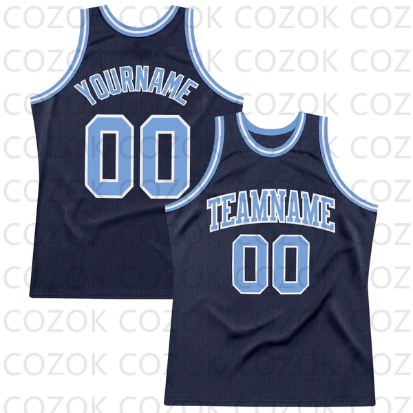 Custom Dark Blue Colour Series Basketball Jersey Basketball Tank Tops O-neck for Men Personalized Team Unisex Top