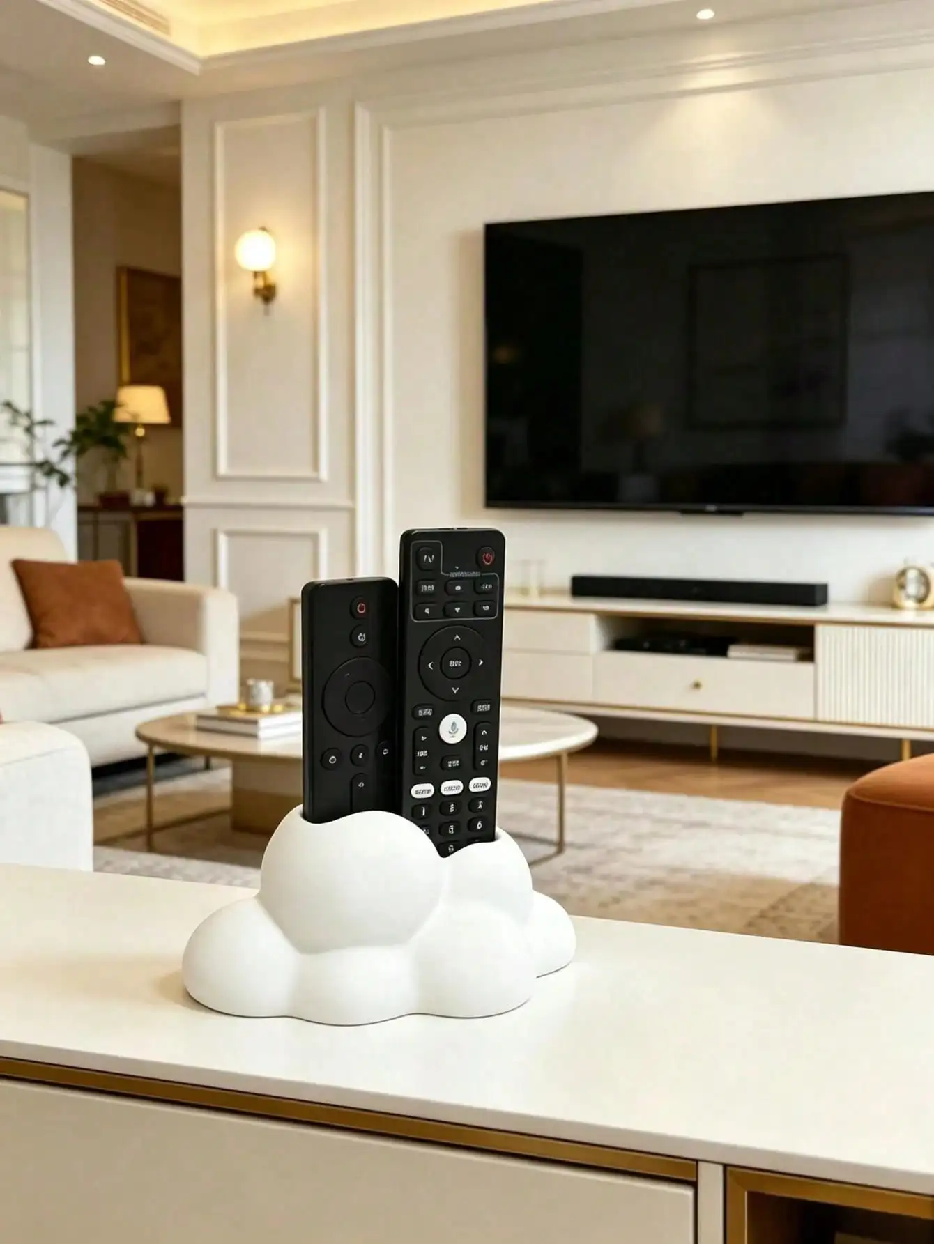 1 cloud remote control storage box, creatively 3D printed sky cloud shape, unique minimalist creative home decoration design