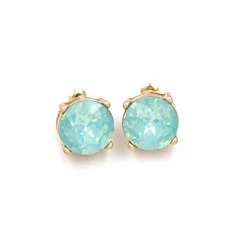 Fashion Faceted Mint Round Dot Stud Earrings for Women 1.5cm