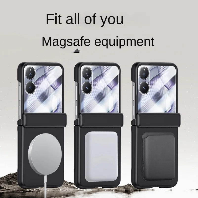 Высококачественное встроенное магнитное кольцо с пленкой из закаленного стекла, чехол для телефона Xiaomi Mix Flip 2, защитный чехол с пружинным шарниром для камеры