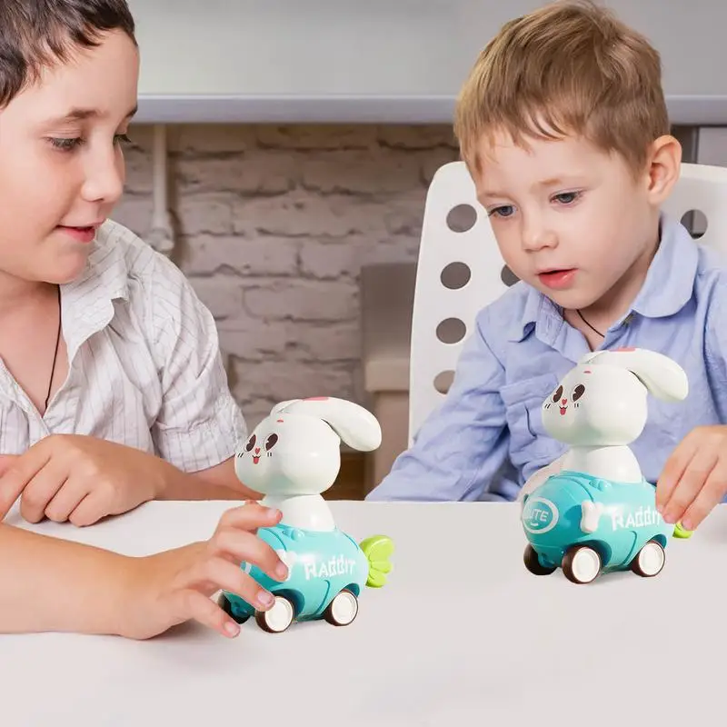 Friction Car Children Play Rabbit Vehicle Toy Friction Powered Vehicles Shockproof Inertia Car Pull Car For Boys Girls Toddler