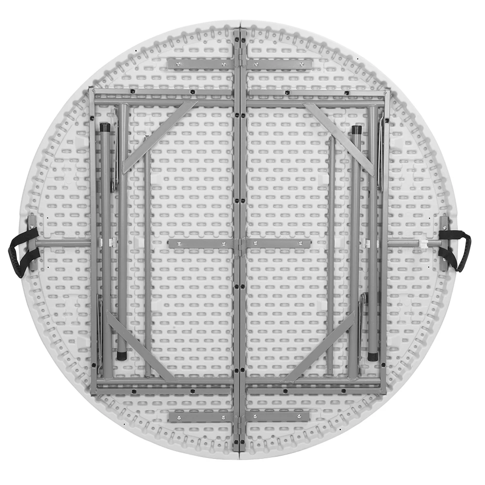 48 بوصة مستديرة ثنائية قابلة للطي طاولة تجارية ، 4 قدم المحمولة البلاستيك طاولة الطعام بطاقة للمطبخ أو في الهواء الطلق حفل زفاف