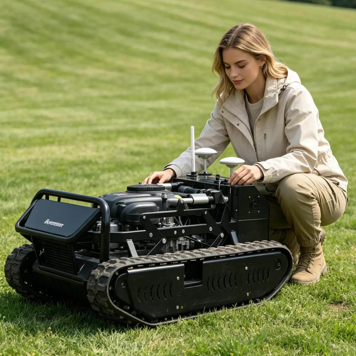 Customized Flail Mower Radio Controlled Lawn-Mowing Robot Robotic Flail Lawnmower For Mountain Slope Farm Orchard Grass Cutti
