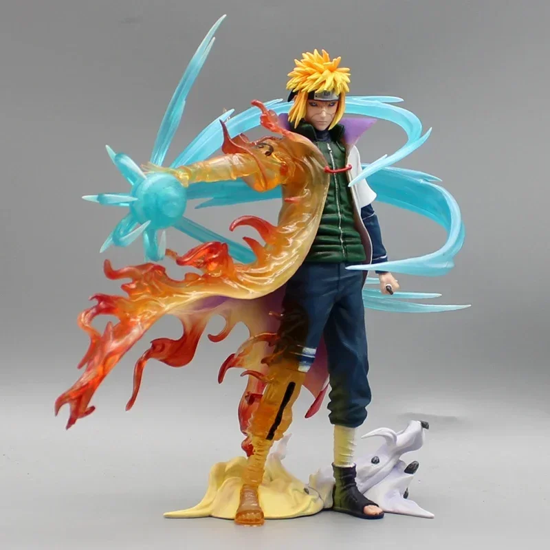 23cm Naruto Namikaze Minato Anime Figure Shippuden Two Heads Evil Gk Four Generations Action Figure Pvc Model Toys Kids Gifts