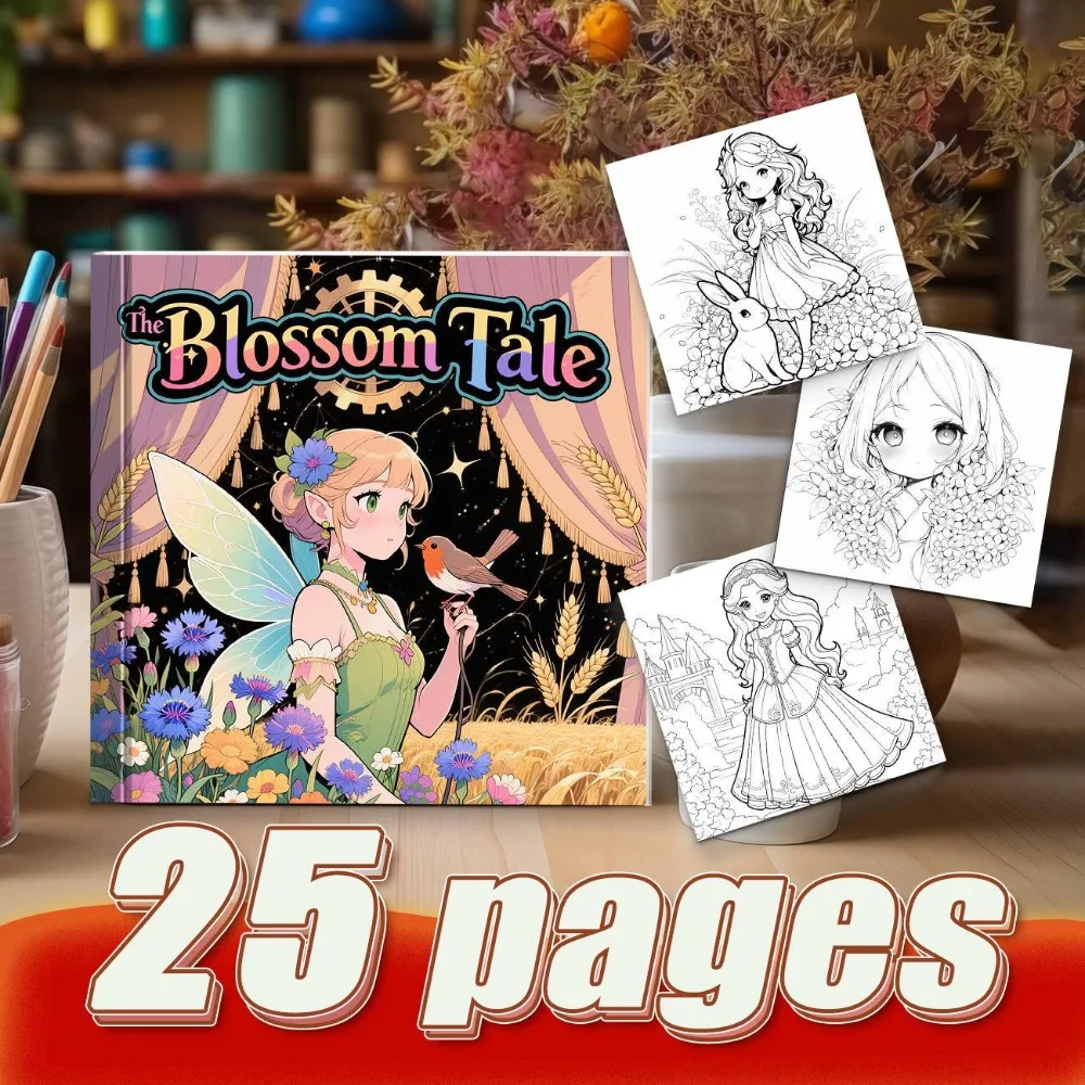 Innovative Coloring Book Of Flower Fairy And Cartoon Skeleton Thick Paper Material For Color Perception Training