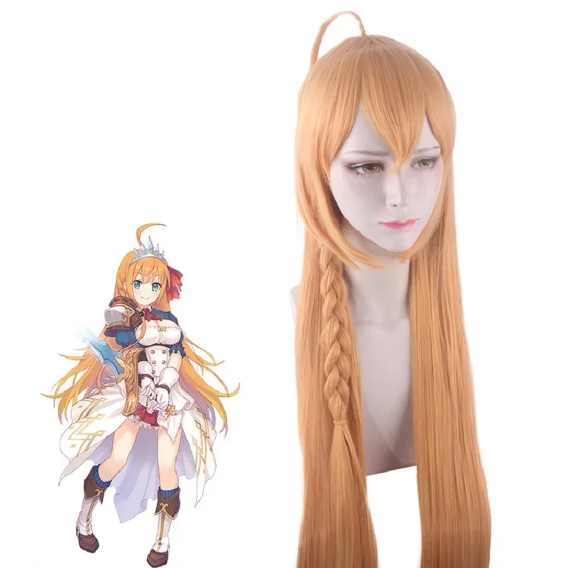 Princess Connect! Re:Dive Pecorine Wig Cosplay Costume 100cm long straight Gradient Orange Synthetic Hair Halloween Party Wigs