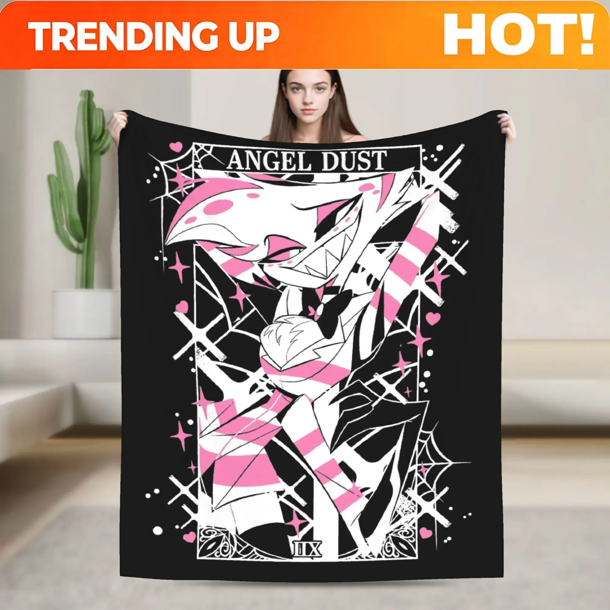 Custom Angel Dust Hazbined Hoteled Blankets Flannel Autumn/Winter Multi-function Thin Throw Blanket For Home Travel Bedspreads