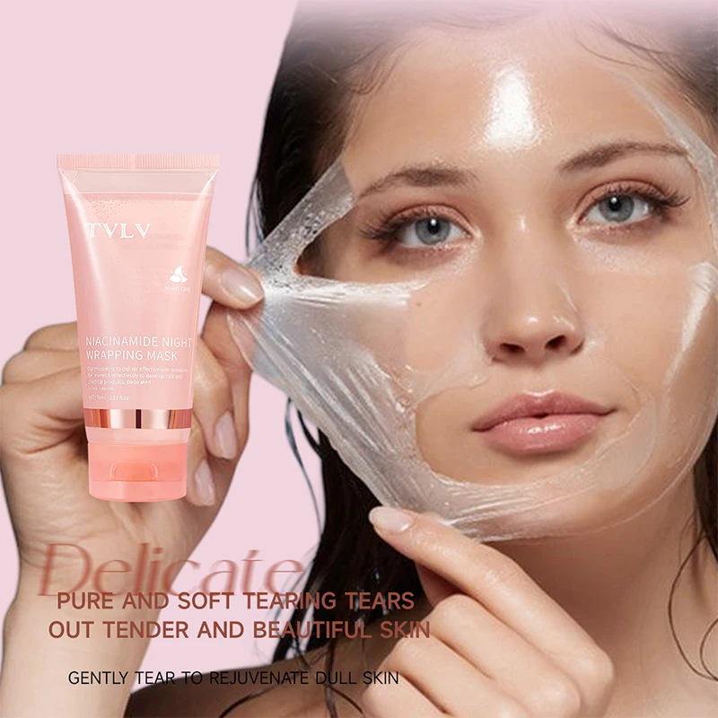 Niacinamide Wrapping Mask And Brush Set Rejuvenation Moisturize Brightening Korean Face Mask Make Glowy Skin Elasticity Facial