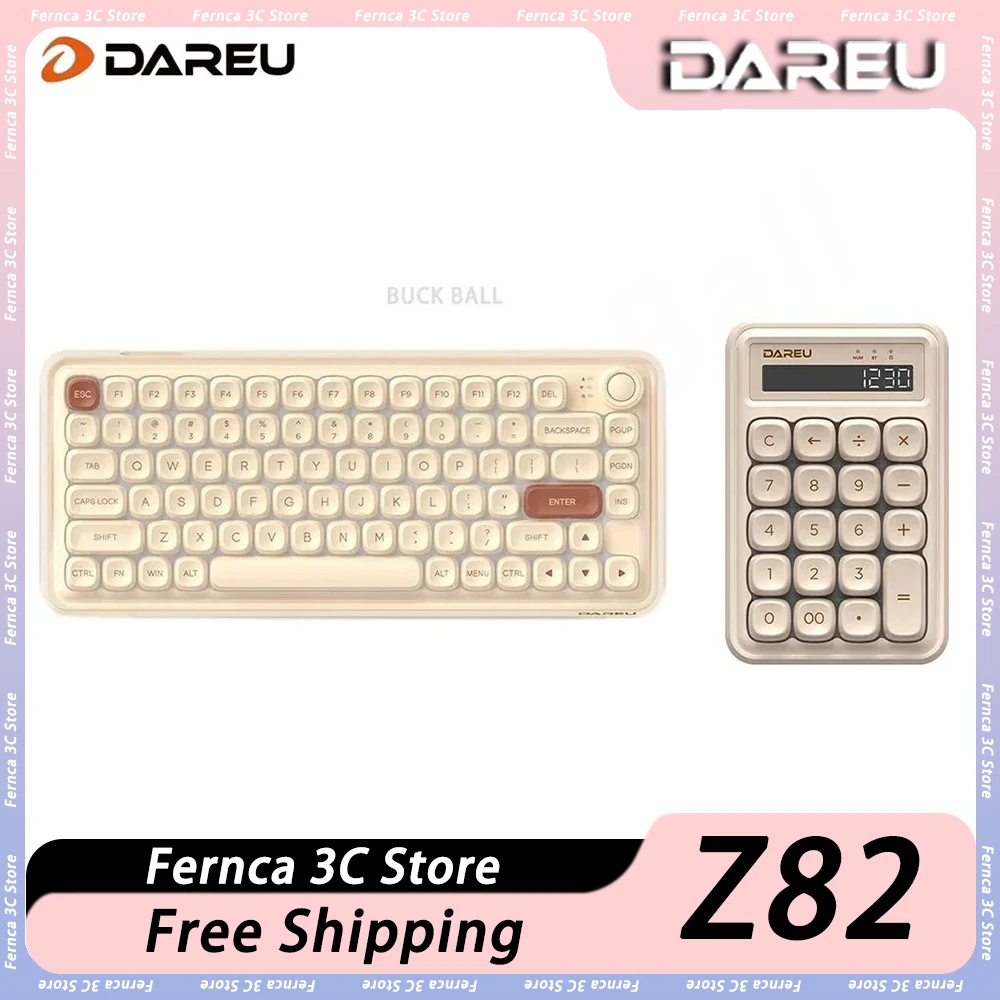 

Dareu Z82 Mechanical Keyboard Tri Mode Wireless Multifunctional Knob Ergonomics Keyboard Pc Gamer Accessories Office Gaming Gift