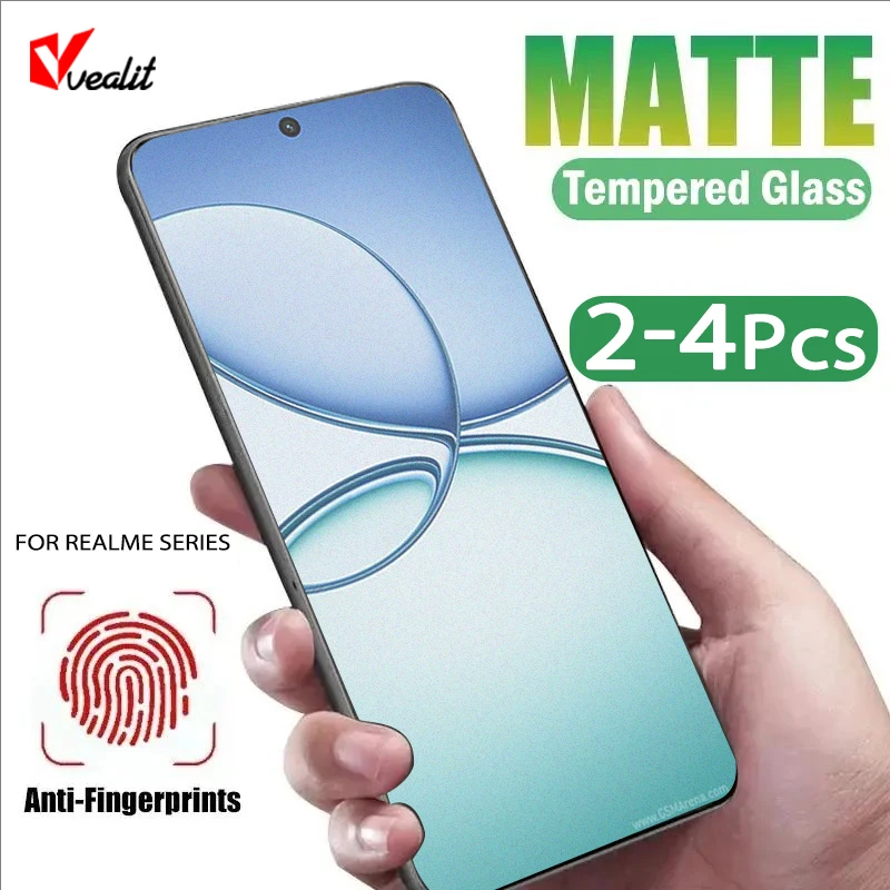 

2-4pcs Anti-glare Matte Protective Glass For Realme 15T 14T 14X 14 15 Lite 10 9 Pro+ 8i 8 7 6 X7 Pro Frosted Screen Protector