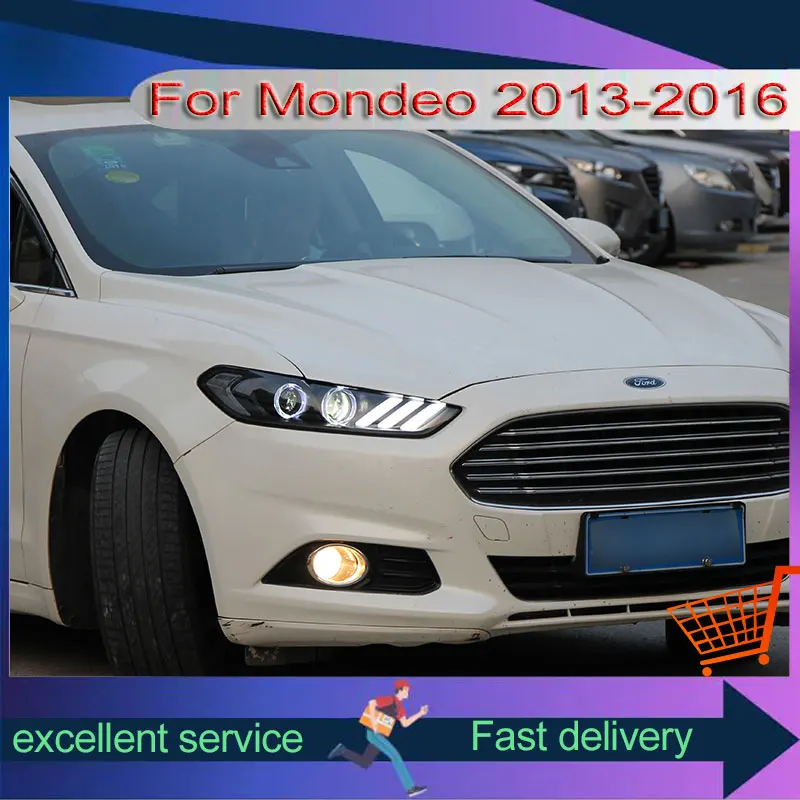 Car Headlights For Ford Mondeo 2013-2016 Front Lamps Automotive Accessories Refit Mustang Style LED Streaming Turn Signal Light