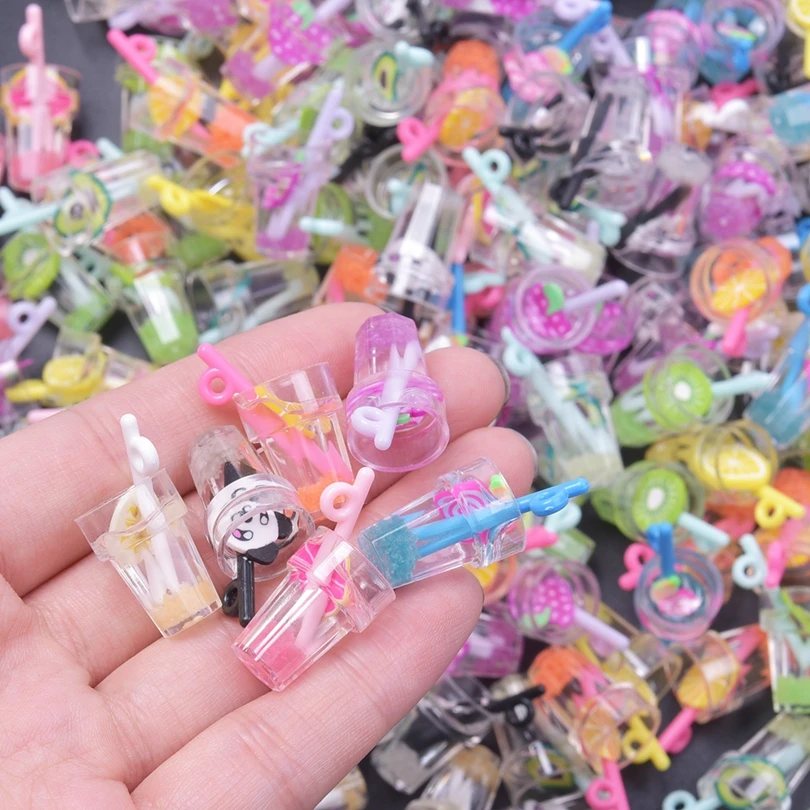 10/30/50/100pcs Luminous 3D Beverage Juice Cup Charms Pendant For Jewelry Making Diy Earrings Keychain Handmade Accessories New