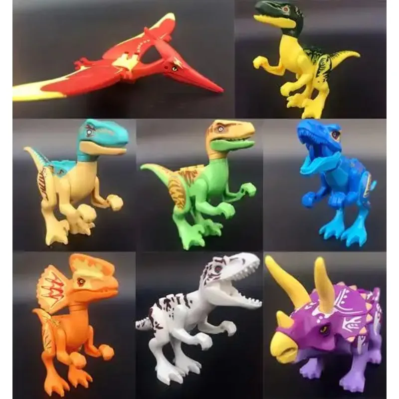 New Jurassic Mini Dinosaur Building Blocks Toy Small Particles Boys Assembly Gift Tyrannosaurus Rex Pterosaurus Triceratops