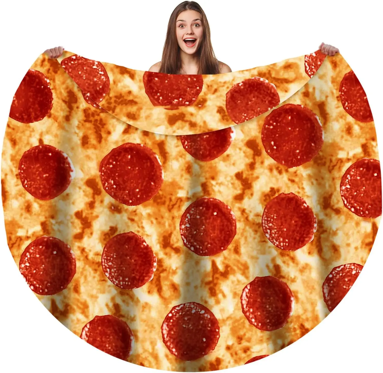 

Pizzas Blanket Adult Realistic Food Personalized Throw Blanket Novelty Gift for Soft Pepperoni Pizzas Blanket Soft Flannel
