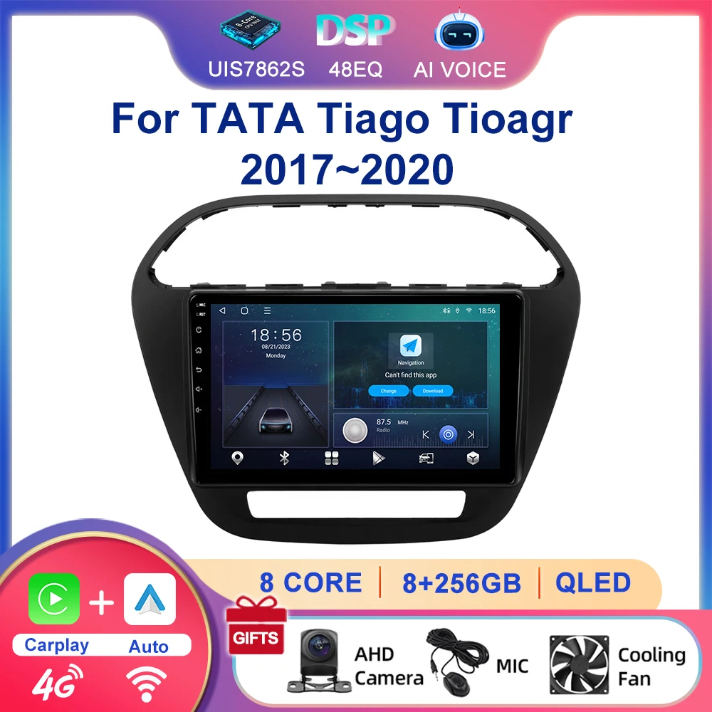 2 Din Touch Screen Wifi Bluetooth Autoradio Android GPS Audio Car Radio Multimedia Player For TATA Tiago Tioagr 2017~2019 2020