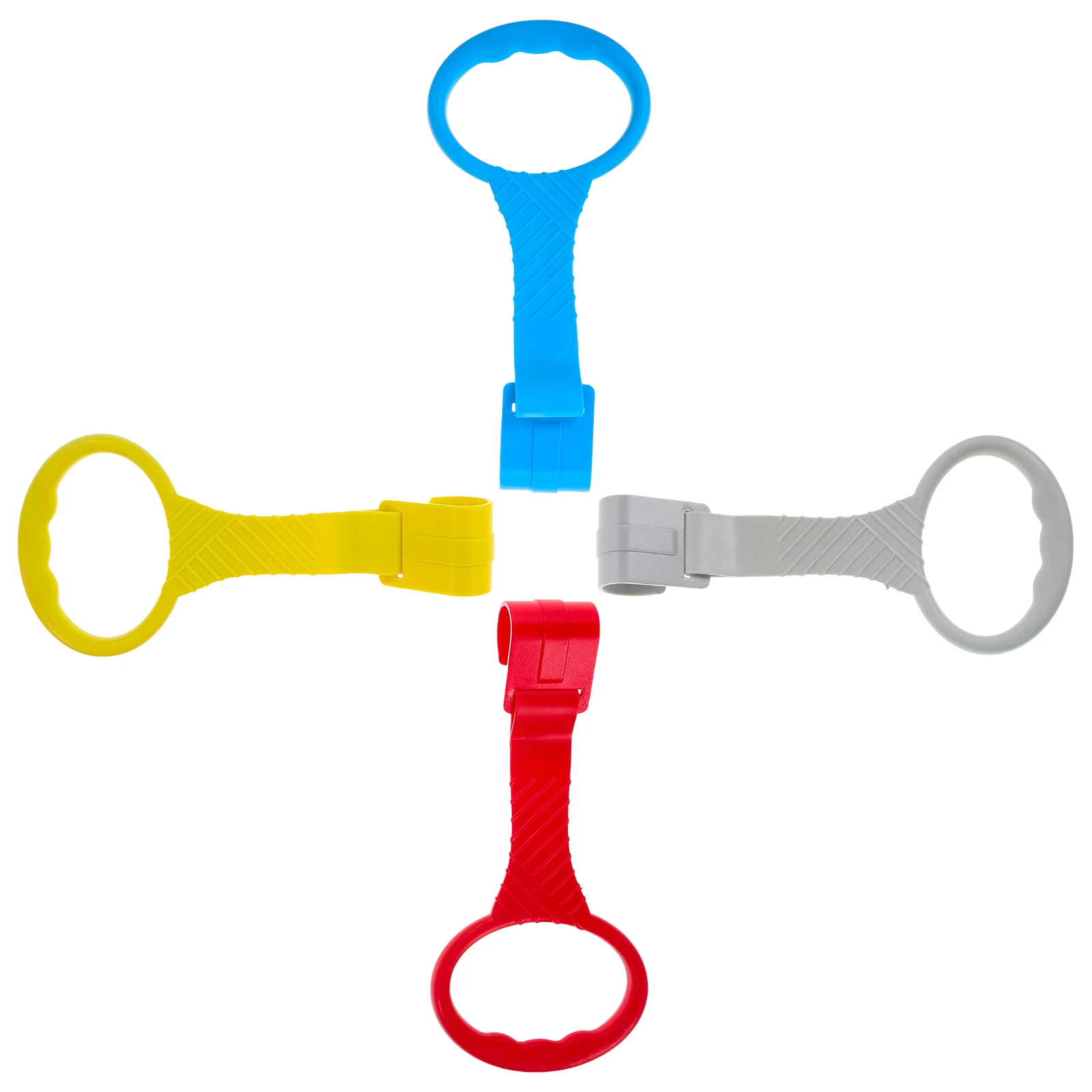 

4 pcs Pull Up Ring Toddler Crib Hooks Walking Helper Toys Playpen Bars Plastic Safety Reliable Multifunctional