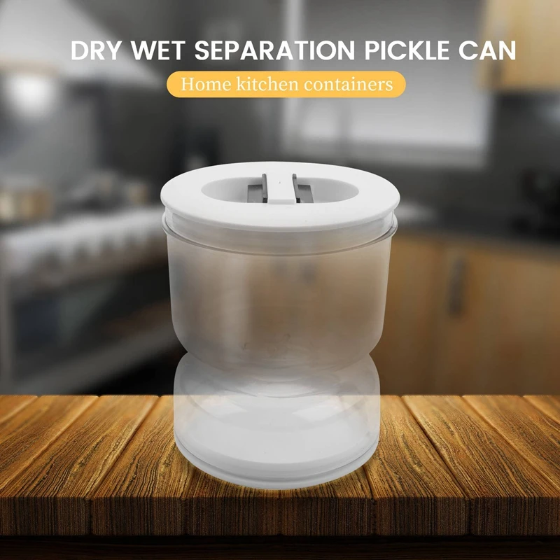 Pickles Jar Dry And Wet Dispenser Pickles And Olives Hourglass Jar Container For Home Kitchen Separator Organizer