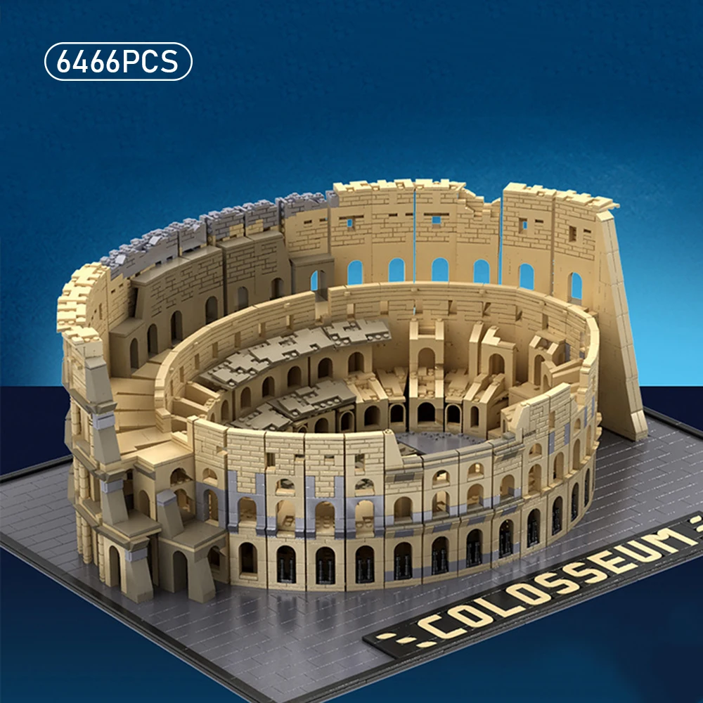 Ancient Roman Colosseum Building Blocks Assembly Model Educational Puzzle Toy for Boys Kids Architecture Display Gift