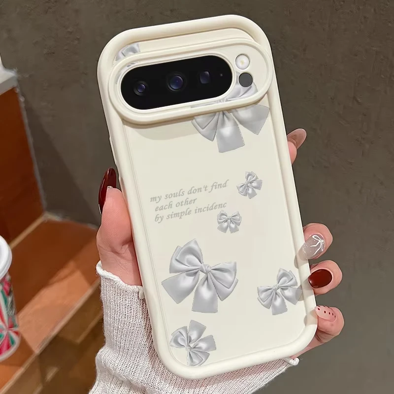 Luxuriöse Handyhülle mit Schleifenmuster für Google Pixel 9 8 7 Pro 8A 7A 9 Pro XL, stoßfeste weiche Schutzabdeckung für Pixel 8 9 7 Pro