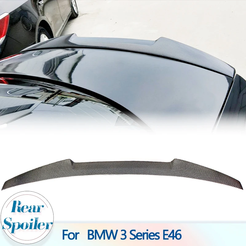 Carbon Fiber Car Rear Trunk Spoiler Wings For BMW 3 Series E46 320i 328i 330i Sedan 4-Door 1998-2005 Auto Rear Boot Lid Wing Lip