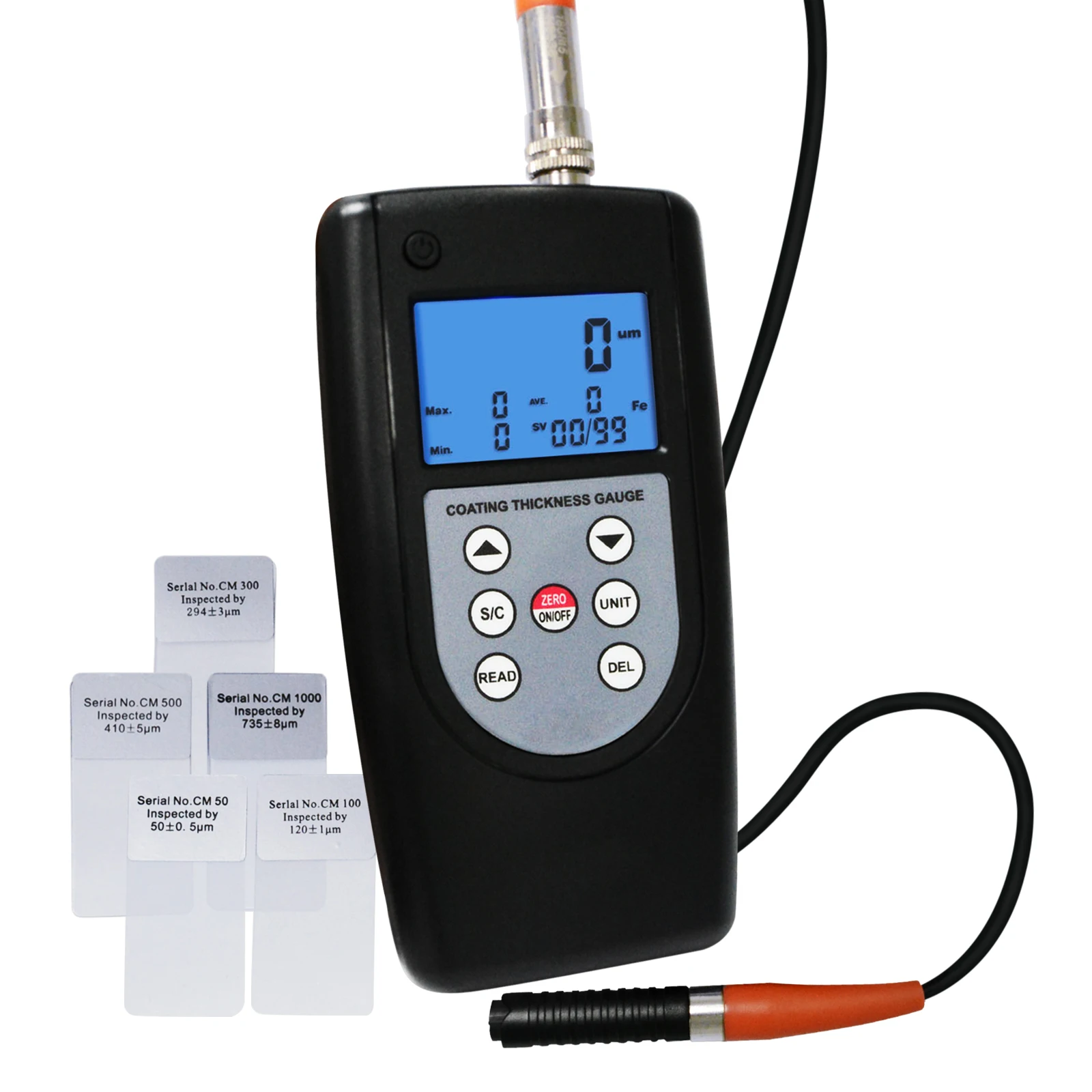 Coating Thickness Gauge F & NF 99 Memory Maximum Minimum Average, 0 to 2 μm   8 ml Non-Magnetic Non-Conductive Material