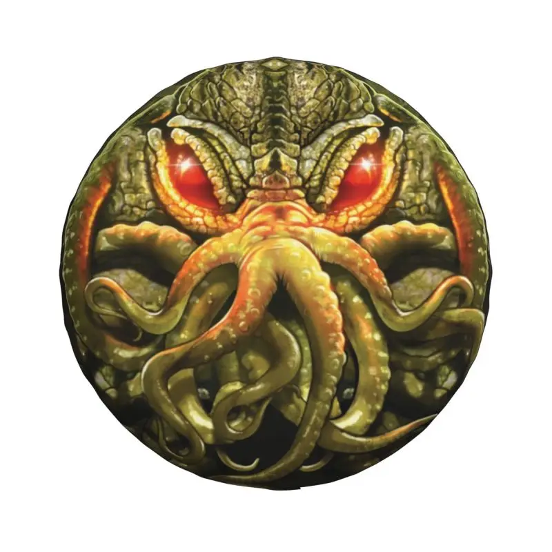 Horror Cthulhu Monster Tire Cover 4WD 4x4 Trailer Spare Wheel Protector for Mitsubishi Pajero 14