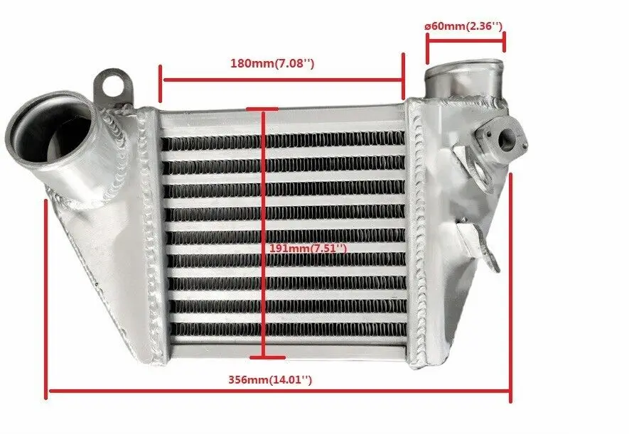 Aluminum Side Mount Cooler Intercooler For GOLF VW MK4 AUDI A3 BORA 1.8 1.9TDI