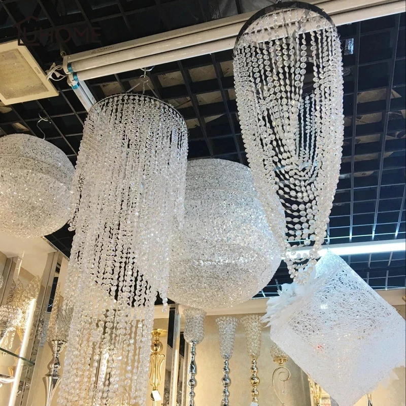 

30m Wedding Decoration Diy Disc-shaped Acrylic Crystal Beads Curtain Iridescent Garland Strand Shimmer Curtains Party Decoration
