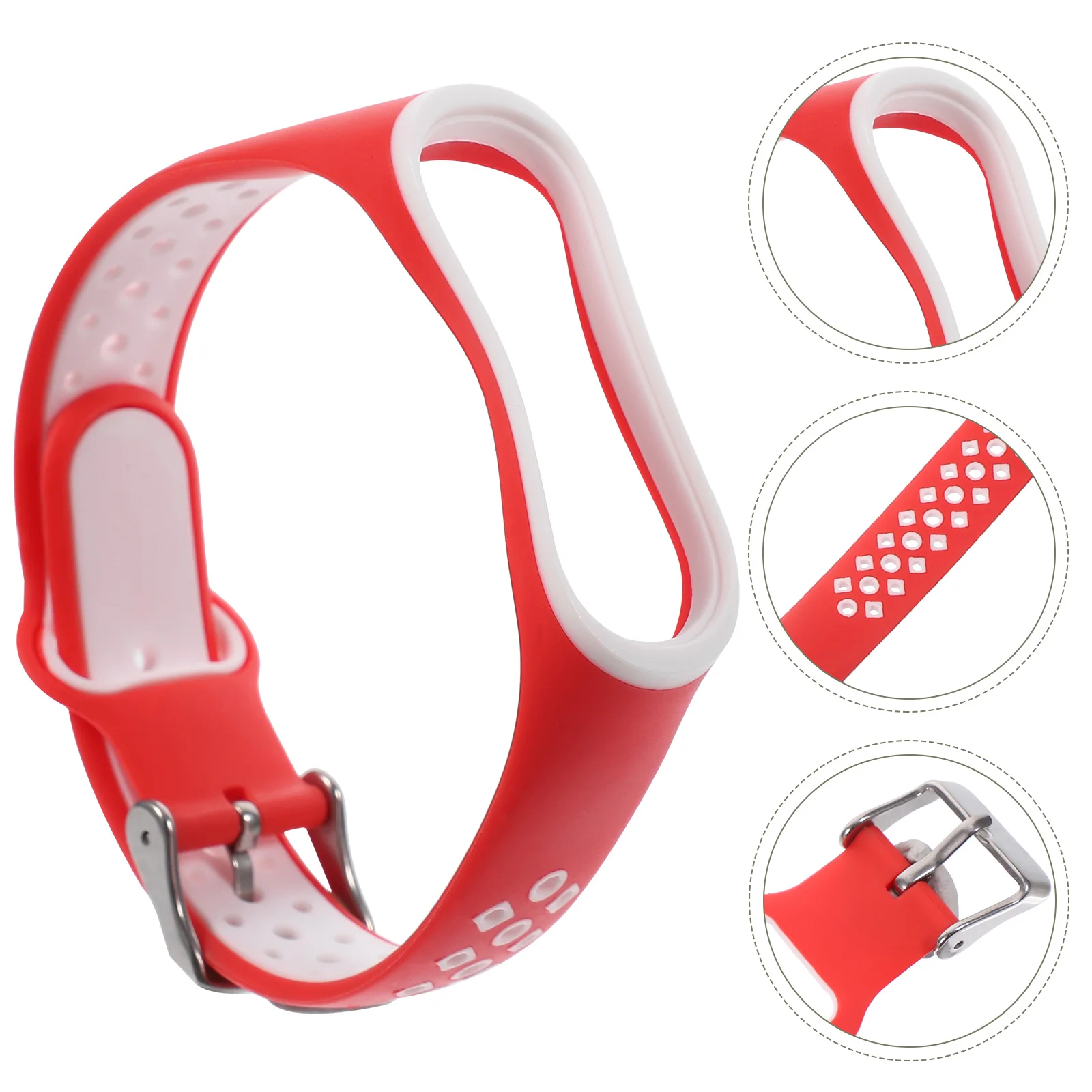 

Silicone Watch Strap Two-Tone Replacement Band For 3 4 Adjustable Comfortable Smooth Unisex Gift Birthday Wedding