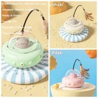 Palo UFO eléctrico con plumas extraíbles para gatos